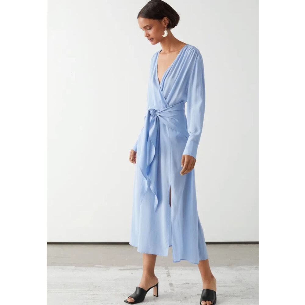 & Other Stories Light Blue Midi Dress